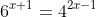 6^{x+1}=4^{2x-1}