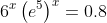 6^x\left(e^5\right)^x=0.8