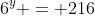 6^y = 216