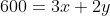 600=3x+2y