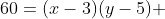 60=(x-3)(y-5) 