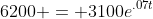 6200 = 3100e^{.07t}