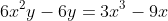 6x^2y-6y=3x^3-9x