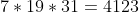 7*19*31=4123