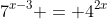 7^{x-3} = 4^{2x}