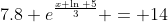 7.8 e^{\frac{x \ln 5}{3}} = 14