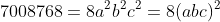 7008768=8a^2b^2c^2=8(abc)^2