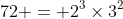 72 = 2^3\times3^2