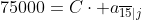 75000=C\cdot a_{\overline{15}|j}