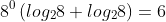 8^0\left(log_28+log_28\right)=6