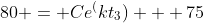 80 = Ce^(kt_3) + 75