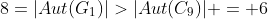 8=|Aut(G_1)|>|Aut(C_9)| = 6