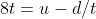 8t=u-d/t
