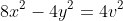 8x^2-4y^2=4v^2