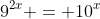 9^{2x} = 10^x
