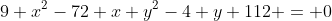 9 x^2-72 x+y^2-4 y+112 = 0