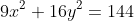 9x^2+16y^2=144