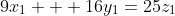 9x_1 + 16y_1=25z_1