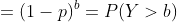 =(1-p)^b=P(Y>b)