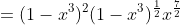 =(1-x^{3})^{2}(1-x^{3})^{\frac{1}{2}}x^{\frac{7}{2}}