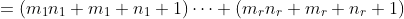 =(m_1n_1+m_1+n_1+1)\dots (m_rn_r+m_r+n_r+1)