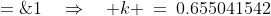 k\cdot2.4^{0.483234414} \;=\;1\quad\Rightarrow\quad k \:=\:0.655041542