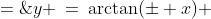 y \:=\:\arctan(\pm x) \;=\;\arctan|x| 