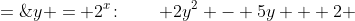 y = 2^x\!:\qquad 2y^2 - 5y + 2 \;=\;0