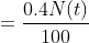 =\frac{0.4N(t)}{100}