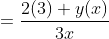 =\frac{2(3)+y(x)}{3x}