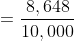 =\frac{8,648}{10,000}