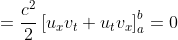 =\frac{c^2}{2}\left[u_xv_t+u_tv_x\right]_a^b=0