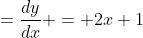 =\frac{dy}{dx} = 2x+1