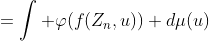 =\int \varphi(f(Z_n,u)) d\mu(u)