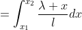 =\int_{x_1}^{x_2}\frac{\lambda x}{l}dx