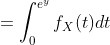 =\int_0^{e^y}f_X(t)dt