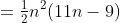 =\tfrac12n^2(11n-9)