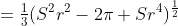 =\tfrac13(S^2r^2-2\pi Sr^4)^{\frac12}