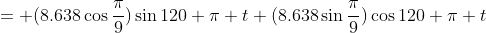 = (8.638\cos\frac{\pi}{9})\sin120 \pi t+(8.638\sin\frac{\pi}{9})\cos120 \pi t