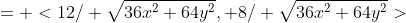 = <12/ \sqrt{36x^2+64y^2}, 8/ \sqrt{36x^2+64y^2}>