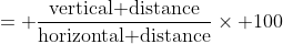 = \frac{\text{vertical distance}}{\text{horizontal distance}}\times 100