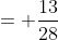 = \frac{13}{28}