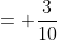 = \frac{3}{10}