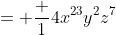 = \frac {1}{4x^{23}y^2z^7}