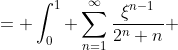 \displaystyle \begin{aligned}-\int_0^1\frac{\ln(1-\frac{\xi}{2})}{\xi}\text{ }d\xi &= \int_0^1 \sum_{n=1}^{\infty}\frac{\xi^{n-1}}{2^n n}\\ &= \sum_{n=1}^{\infty}\frac{1}{2^n n^2}\end{aligned}