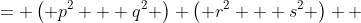 \displaystyle \begin{align*} mn &= \left( p^2 + q^2 \right) \left( r^2 + s^2 \right) \\ &= p^2 r^2 + p^2 s^2 + q^2 r^2 + q^2 s^2 \\ &= \left( p\, r \right)^2 + \left( q \, s \right)^2  + \left( p\, s \right)^2 + \left( q\, r \right)^2 \\ &= \left( p\, r \right)^2 + 2\, p\, q\, r\, s + \left( q \, s \right)^2 + \left( p\, s \right)^2 - 2\,p\, q\, r\, s + \left( q\, r \right)^2 \\ &= \left( p\, r + q\, s \right)^2 + \left( p\, s - q\, r \right)^2 \end{align*}