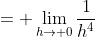 = \lim_{h\to 0}\frac{1}{h^4}