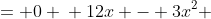 \displaystyle \begin{align*} 6x - \frac{3}{2}x^2 &= 0 \\ 12x - 3x^2 &= 0 \\ 3x \left( 4 - x \right) &= 0 \\ x = 0 \textrm{ or } x &= 4 \end{align*}