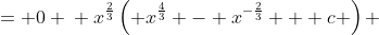 \displaystyle \begin{align*} x^{\frac{4}{3}} - x^{-\frac{2}{3}} + c &= 0 \\ x^{\frac{2}{3}}\left( x^{\frac{4}{3}} - x^{-\frac{2}{3}} + c \right) &= 0x^{\frac{2}{3}} \\ x^{\frac{6}{3}} - 1 + c\,x^{\frac{2}{3}} &= 0 \\ X^3 + c\,X - 1 &= 0 \textrm{ if } X = x^{\frac{2}{3}}   \end{align*}