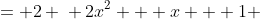 \displaystyle \begin{align*} \log_{1 - x}{\left(2x^2 + x + 1\right)} &= 2 \\ 2x^2 + x + 1 &= \left(1 - x\right)^2 \\ 2x^2 + x + 1 &= 1 - 2x + x^2 \\ x^2 + 3x &= 0 \\ x(x + 3) &= 0 \\ x = 0 \textrm{ or } x &= -3 \end{align*}